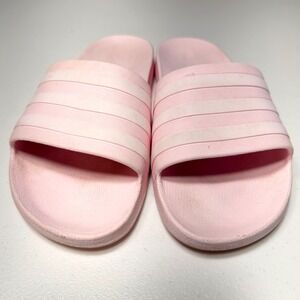 Adidas Adilette Aqua Slides Pastel Pink 3-Stripe Athletic Sandals Womens 8
